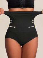 1Pc Women'S High-Waist Postpartum Shapewear Briefs, Seamless Nylon Knit Fabric, Solid Color, Tummy Control & Butt Lifting, Slimming Body Shaper Panties - Image 8