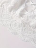 Plus Size Wedding Sexy Bra, Women'S Plus Floral Lace Crisscross Front Scalloped Trim Bralette - Image 9