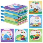 8 & 5 & 3 Soft Cloth Baby Book Sets Cognitive Cloth Books Fruit Animal Educational Toys, Early Education Cloth Books Are Tear-Resistant And Washable Cloth Books With Vivid Fruit, Animal And Ocean Themes Promote Early Learning And Cognitive Development Perfect Christmas Birthday Gifts, Halloween Thanksgiving Easter Gifts - Image 8