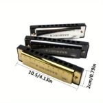 Sketchia Harmonica Key Of C, 10-Hole Chromatic, Durable Plastic With Polished Finish - Includes Protective Case, Ideal Beginner Gift, Black & Golden Options - Image 2