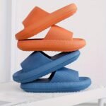 Unisex, Cloudyzz Unisex Cozislides Slip-On Slippers - Soft Eva Non-Slip Indoor/Outdoor House Shoes, Lightweight Cushioned Comfort For All Seasons, 7 Color Options (Beige, Blue, Black & More), Cute Slippers, Allseason Footwear, Ribbed Texture Design, Durable Slipresistant - Image 2