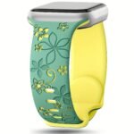 Women'S Floral Engraved For Apple Watch Band - Soft Silicone Sport Strap With Butterfly Clasp, Cute Flower Pattern Compatible With Series 1-10 & Ultra/Ultra 2/3/Se (38Mm-49Mm) - & Floral Design, Comfortable Durable Strap For Casual Attire - Image 11