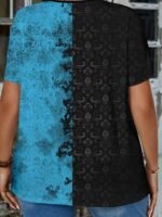 Plus Size Women'S Short Sleeve Casual T-Shirt, Plus Size Women'S Floral Print Trendy T-Shirt. - Image 7