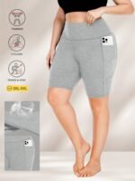 Big Size High Waist Crescent Pocket 5 Points Pants - Drainage Style - Image 4