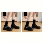 1/2/3 Pairs Of Socks For Women, Japanese And Korean Style, Spring And Summer Solid Color Retro Hollow Breathable Mesh Socks For Women, Autumn Mid-Tube Pile Socks For Women, Lace Japanese Loose Socks Ins - Image 9