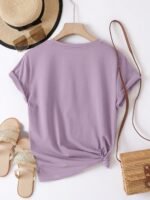 Women'S Heart Print T-Shirt - Soft & Comfortable Casual Crew Neck Short Sleeve Top, Perfect For Spring And Summer, Mother'S Day Gift, Everyday Comfort | Playful Design | Soft Fabric - Image 8