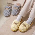 Women'S Plaid Color-Block Winter Slippers - Cozy Plush Faux Fur Lining, Non-Slip Pvc Sole, Soft Fabric Indoor House Shoes For Cold Floors, Grey & White Options, Cute Slippers, Plush Fur Interior, Durable Traction Footwear - Image 14
