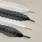 2Pcs Lace Shoelaces, Black And White Two-Color Lace Shoelaces - Image 10
