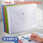 5/10Pcs A4 Clear Plastic File Folders - Durable Pp Material, Ideal For School & Office Organization, Available In 5/10Pcs, 15/25Pcs, 35/45Pcs, 55Pcs, Office Organization | Sleek File Holder | Durable Plastic