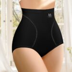 High-Waisted Tummy Control Seamless Women'S Panties, Triangle Cut, Comfortable Fit, Shaping And Lifting, Summer Thin Style, Black Color.