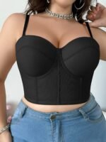 Plus Size Women'S Underwire Push-Up Strapless Bra - Adjustable Thin Cup Shaping Camisole With Breathable Support, Tummy Control & Waist Slimmer For Everyday Elegant Fit, Strapless Push Up Bra, Underwire Support, Durable Underwire - Image 8