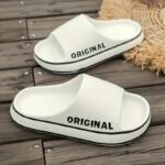 Women'S Breathable Eva Slippers - Fashionable Thick Sole, All-Season Indoor House Shoes With "Original" Lettering, White, Comfortable & Stylish For Home Or Beach Use, Indoor Slippers - Image 7
