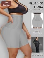 1Pc Plus Size Elegant Underwear, Women'S High Waist Tummy Control Seamless Shapewear Box Briefs - Image 8