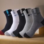 10 Pairs Men'S Breathable Sports Socks With Stylish Lettering High Elasticity And Outdoor Running Socks - Image 7