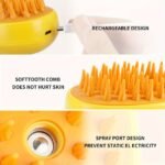 Lemon/Mango/Banana Styles, Multiple Options Available. Self-Cleaning Steam Cat Brush, One-Key Spray & Massage, Universal For Cats And Dogs. Standard Version (Fixed Head + 150Mah), Lemon Pro Version (2 Replaceable Heads + 400Mah Large Battery). - Image 12