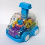 Interactive Transparent Gear Toy Car With Moving Parts - Push-Forward & Press-Play Mechanism, Durable Plastic Construction, Color-Changing Gears, Educational Learning For Boys & Girls, Educational Toy | Interactive Design | Color Changing Gears - Image 3