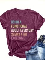 Plus Size Functional Letterprint T-Shirt, Casual Crew Neck Short Sleeve T-Shirt For Spring & Summer, Women'S Plus Size Clothing - Image 10