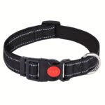 Mitooe 1Pc Reflective Dog Collar With Safety Locking Buckle, Adjustable Soft Neoprene Padded, Breathable Nylon, Striped Pattern, Polyester Material For Small To Large Dogs - Image 5