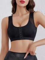 New Plus Size Gathered Non-Steel Ring Breathable Hole Bra Bra Vest Style Bra Suitable For And Front Buckle Adjustable Bra Breast Shrinking Bra Bra, Plus Size Bra Lingerie Front Buckle Design For Cam And Shaping, Ideal For And Summer Wear - Image 7