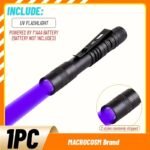 1/2Pcs 395Nm Uv Black Light Flashlight,Ultraviolet Invisible Ink Torch,Ore Moneyscorpion Detection Lamp,Small Portable Pocket Pen Lights, Pet Urine,Hotel Inspection,Dry Stain(Notinclude Battery) - Image 3