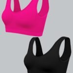 2Pcs Nadia Go Women'S Seamless High-Impact Sports Bras - No Padding Lightweight Thin Design, High Elasticity For Yoga, Running & Gym - Breathable Pink & Black, Yoga Accessories | Sleek Sports Bra | Highelasticity Fabric