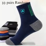 New Black Business Solid Color Socks For Men, Mid-Calf Length, Suitable For Spring, Autumn, And Winter, Available In Sizes 5, 10, 15, 20, 25, 30, 35, And 40. - Image 3