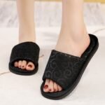 Women'S Classic Open Toe Slippers, Vintage Style Soft Sole House Slides, Comfortable Cozy Indoor Footwear - Image 3