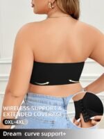 Plus Size Strapless Bras For Women, Designed To Minimize Large Busts Without Underwire, Featuring Soft Cups And A Single Layer, To Be Worn With Breast Stickers. - Image 5