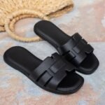 Women'S Black Eva Flat Slides - Open Toe Summer Beach Sandals, Casual Comfortable Slip-On Shoes With Ankle Strap, Large Size For Outdoor Relaxation, Ladies Sandals - Image 10