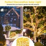 Solar String Lights - 8-Mode Outdoor Solar-Powered Christmas Tree Lights With Built-In Battery, Remote Control & Light Sensor, Durable Plastic, Courtyard, House Party, Wedding, Halloween & Christmas Decorations, Solar Christmas Lights - Image 10