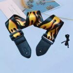 Durable Faux Leather Guitar Strap - Edgy Skull & Flame Design, Checkered Pattern, Police-Themed, Geometric & Tribal Print - Universal Fit For Acoustic/Electric/Bass Guitars - Pink, Yellow, Black - Image 22