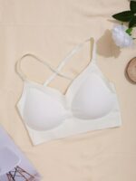 Multiple Methods Simple Solid Seamless Bra, Comfy & Breathable Backless Push Up Removable Padded Bra, Women'S Lingerie & Underwear - Image 2