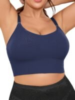 Women'S Plus Size Multi-Wear Seamless Wireless High Support Sports Bra, Adjustable Straps, Removable Chest Pads Workout Bra - Image 7