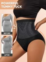 1-Pack Miotan Women'S Plus Size High-Waisted Tummy Control Seamless Underwear - Xl To 5Xl, Breathable Soft Stretch Fabric, Butt-Lifting Posture Support, Beige, Tummy Control Underwear, Body Shaping Underwear, Highwaist Design, Elasticity Underwear - Image 6