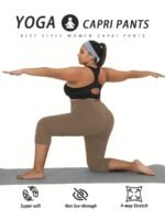 Plus Size Leggings For Women, Super Soft High Waisted Tummy Control Yoga Capri Pants, No See Through Workout Running Leggings - Image 6