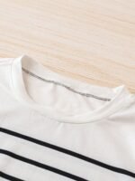 New Women'S Round-Neck Striped Printed Slim Short-Sleeve T-Shirt, Stylish And Simple For Casual Wear. - Image 4