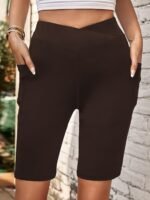 Women'S High-Waisted Yoga Shorts - Quick-Dry, Compression Running Shorts With Elastic Waistband & Drawstring, Breathable Stretch Fabric, White, Workout Shorts - Image 4