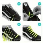 Silicone No-Tie Shoelaces 12Pcs - Preppy Style Elastic Flat Shoe Laces, Solid Color With Rivet Details, Lightweight, Washable For Sneakers - Image 9