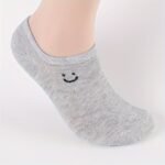 6 Pairs/10 Pairs Unisex Plain Color Casual Socks Breathable Low Top Sneakers Simple Joyful Face Design Soft Moisture Wicking Comfortable For Daily Wear, Home Workouts & Office Minimalist Style All Season & Festive Occasions - Image 12