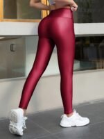 Women'S Black High-Waisted, Stretchy, Skinny Fit Pants - Casual, Long-Length, Polyester, Elastic Waistband For & Fitness, Casual Wear|Stretchy Fabric|Elastic Waistband - Image 4