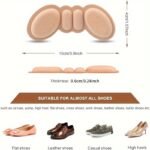 4 Pairs Comfortfit Polyester Shoe Filler Inserts - Non-Slip Adhesive Heel Grips For Loose-Fitting Shoes, Comfort Protectors, Secure Shoe Fit | Textured Insole Design | Polyester Fiber Construction, Shoe Accessories - Image 2