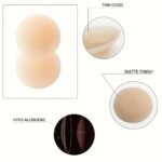 1Pc Seamless Silicone Nipple Covers, Invisible & Reusable Anti-Convex Pasties In Light Beige, Skin-Tone, And Dark Brownish-Red, Hand-Washable Women'S Lingerie Accessories - Image 10