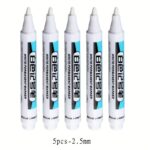 5-6Pcs White Waterproof Gel Roller Ball Pens, 0.7Mm 1Mm 2.5Mm, Medium Point, Alcohol-Based Ink, For Notebook, Plastic Surface, Painting, Marking, Writing - Image 7