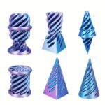 3-Pack Impossible Cone Fidget Ornaments - Spiral Pyramid Desk Decor With Flexible Cone, Relax Office & Home Decoration, Anxiety Relief Fidgets In Pastel & Bright Colors (Pink, Blue, Purple, Green, Golden, ) - Ideal Gift For Adults & Teens, Focus Aid, Playful Design, Smooth Finish, Focus Tool, Work From Home - Image 12