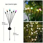 6/8/10-Light Solar Lawn Lamp For Yard, Illuminated Diode Wind Drive Firefly Ground Stake Light, Garden Ramadan Decoration Festival Lamp, Energy-Efficient Switch Control, Detachable Spotlight, Plastic Material, Solar-Powered, Outdoor Lighting - Image 9