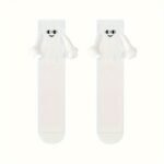1/2/3 Pairs Unisex Adorable Holding Hands Magnetic Crew Socks, Comfy Breathable Casual Thermal Socks, Winter & Autumn - Image 3