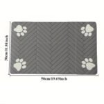 1Pc Quick-Dry Diatom Mud Pet Feeding Mat - Splash-Proof, Absorbent, Easy To Clean, Suitable For Dogs And Cats, Herringbone Pattern With Paw Print Design, Washable Pet Feeding Mat - Image 6