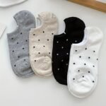 4 Pairs Polka Dot Print Socks, Casual & Simple Low Cut Invisible Boat Socks, Women'S Stockings & Hosiery - Image 2