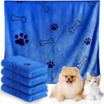 Microfiber Pet Towels For Dogs, 60.96X101.6 Cm, Super Absorbent & Quick Dry, Soft & Durable Bath Towel With Paw Print Design, For Quick Dog Bath Care - Image 7
