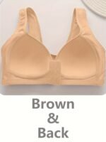 Seamless Wireless Push-Up Bra For Women - Front Buckle Closure, Breathable Comfort, Medium Support & Solid Stripe Design, No Underwire, Non-Removable Padded Cups, Elegant Casual Attire, Comfortable Undergarment, Elegant Undergarment, Handwashable Fabric - Image 9